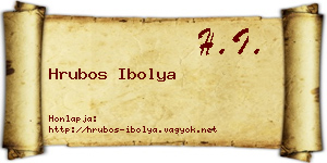 Hrubos Ibolya névjegykártya