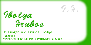 ibolya hrubos business card